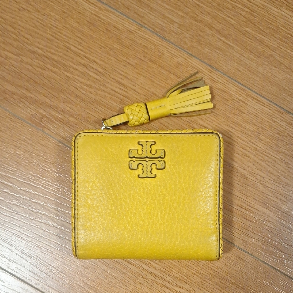Tory Burch Sunny Yellow Key Holder with Tassel